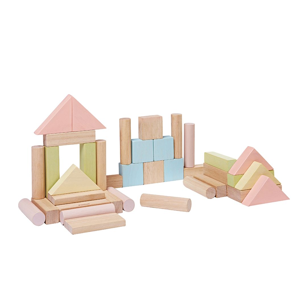 PlanToys 40 Unit Eco-Friendly Wooden Building Blocks Set