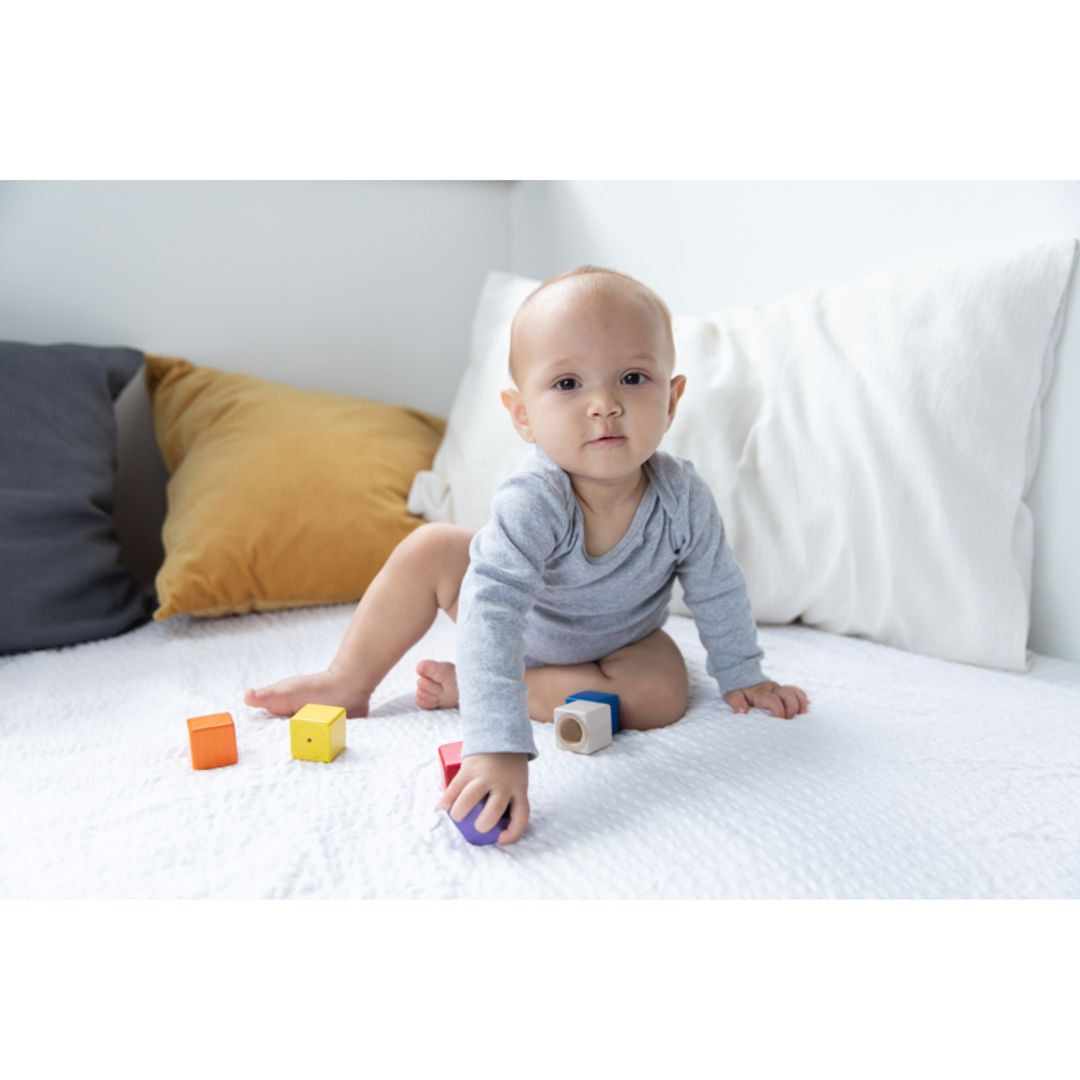 PlanToys Sensory Activity Blocks: Eco-Friendly, Non-Toxic Developmental Baby Toy