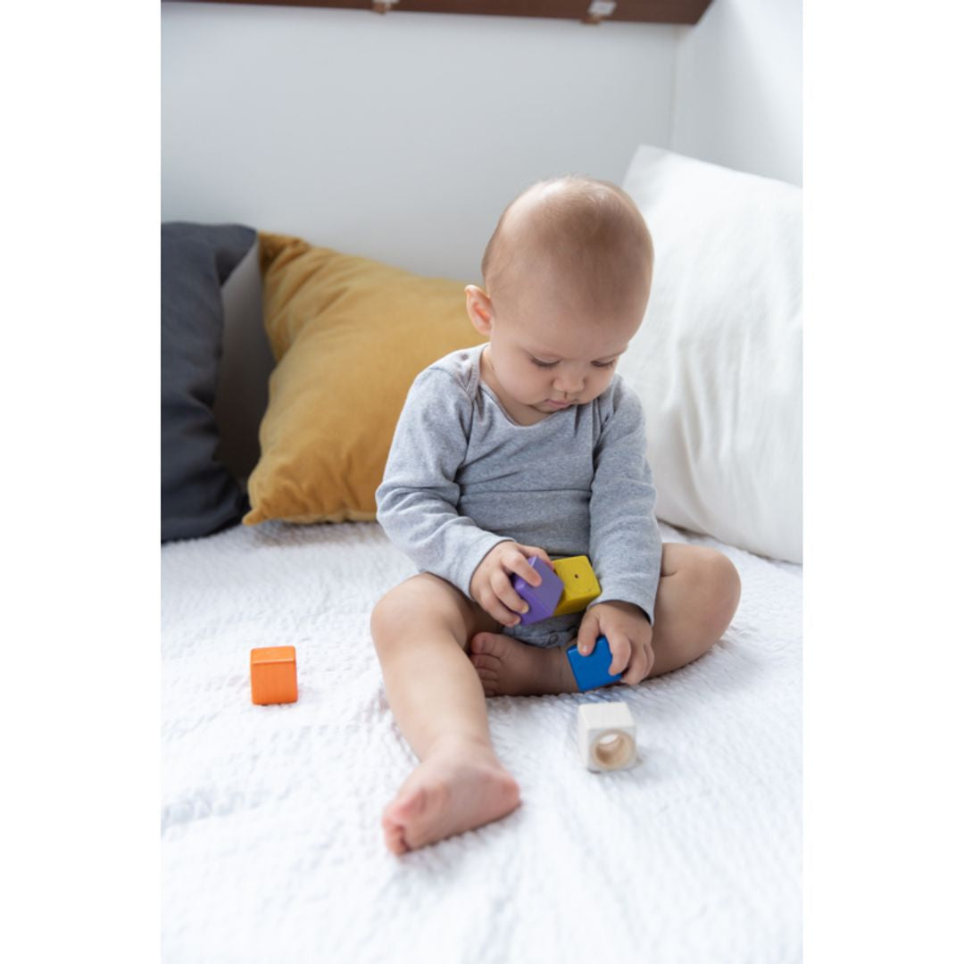 PlanToys Sensory Activity Blocks: Eco-Friendly, Non-Toxic Developmental Baby Toy