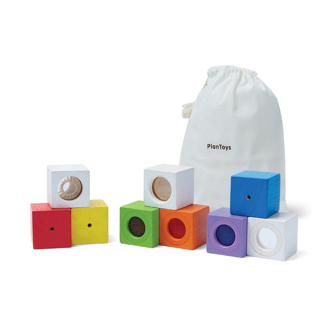 PlanToys Sensory Activity Blocks: Eco-Friendly, Non-Toxic Developmental Baby Toy