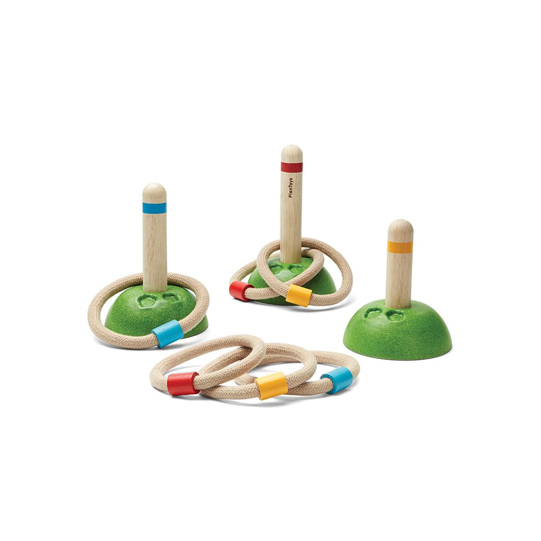 PlanToys Eco-friendly Non-Toxic Wooden Meadow Ring Toss