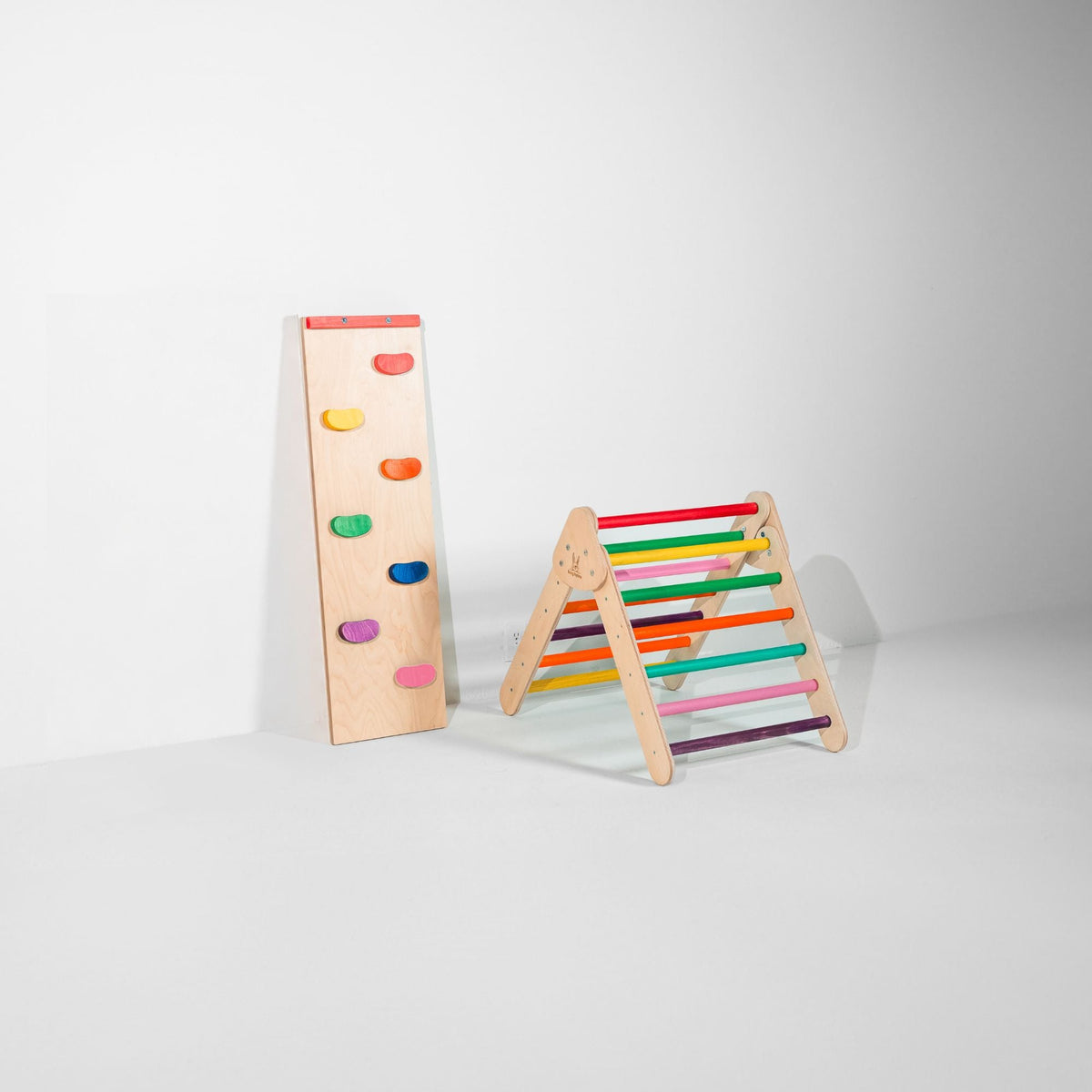 Bunny Hopkins My First Climber Playset – Mini Pikler Triangle with Reversible Ramp, Made in the USA