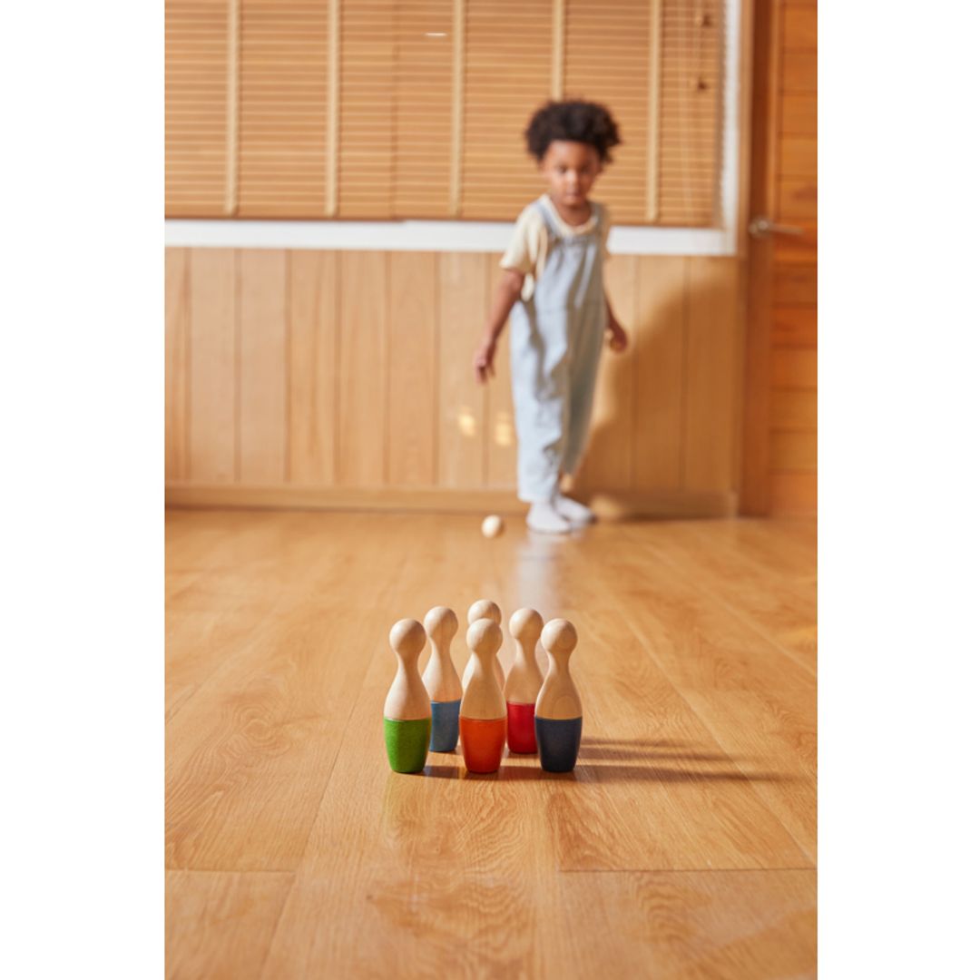 PlanToys Eco-Friendly Wooden Kids' Bowling Set