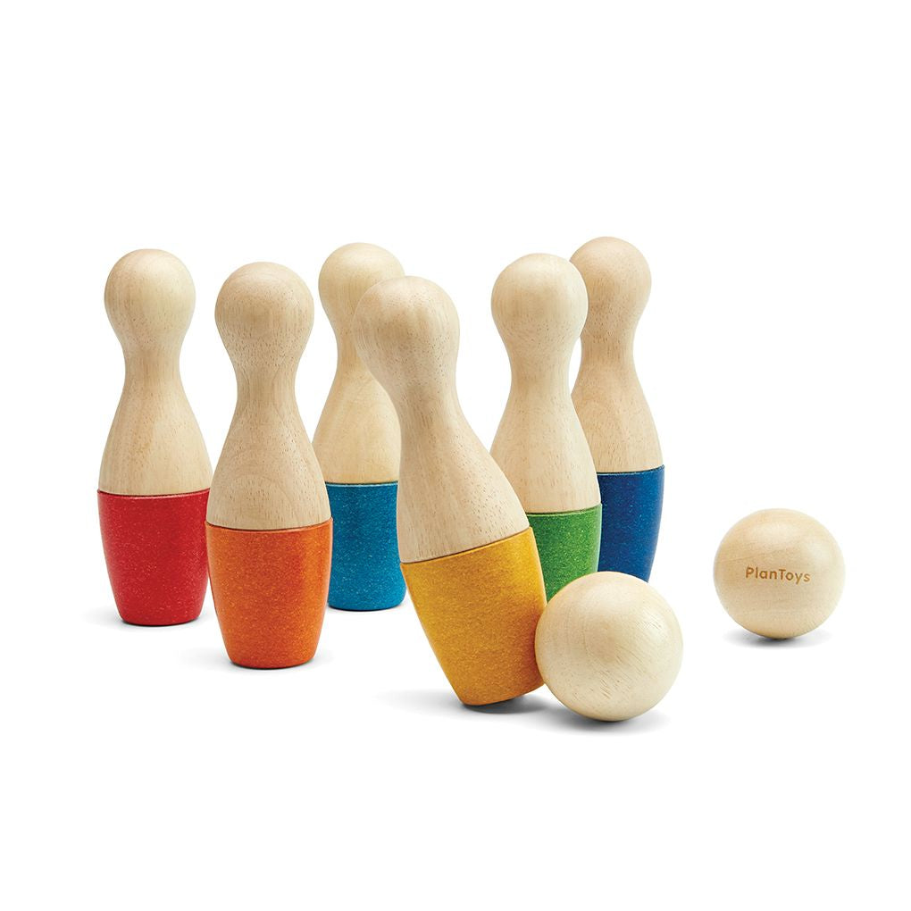 PlanToys Eco-Friendly Wooden Kids' Bowling Set