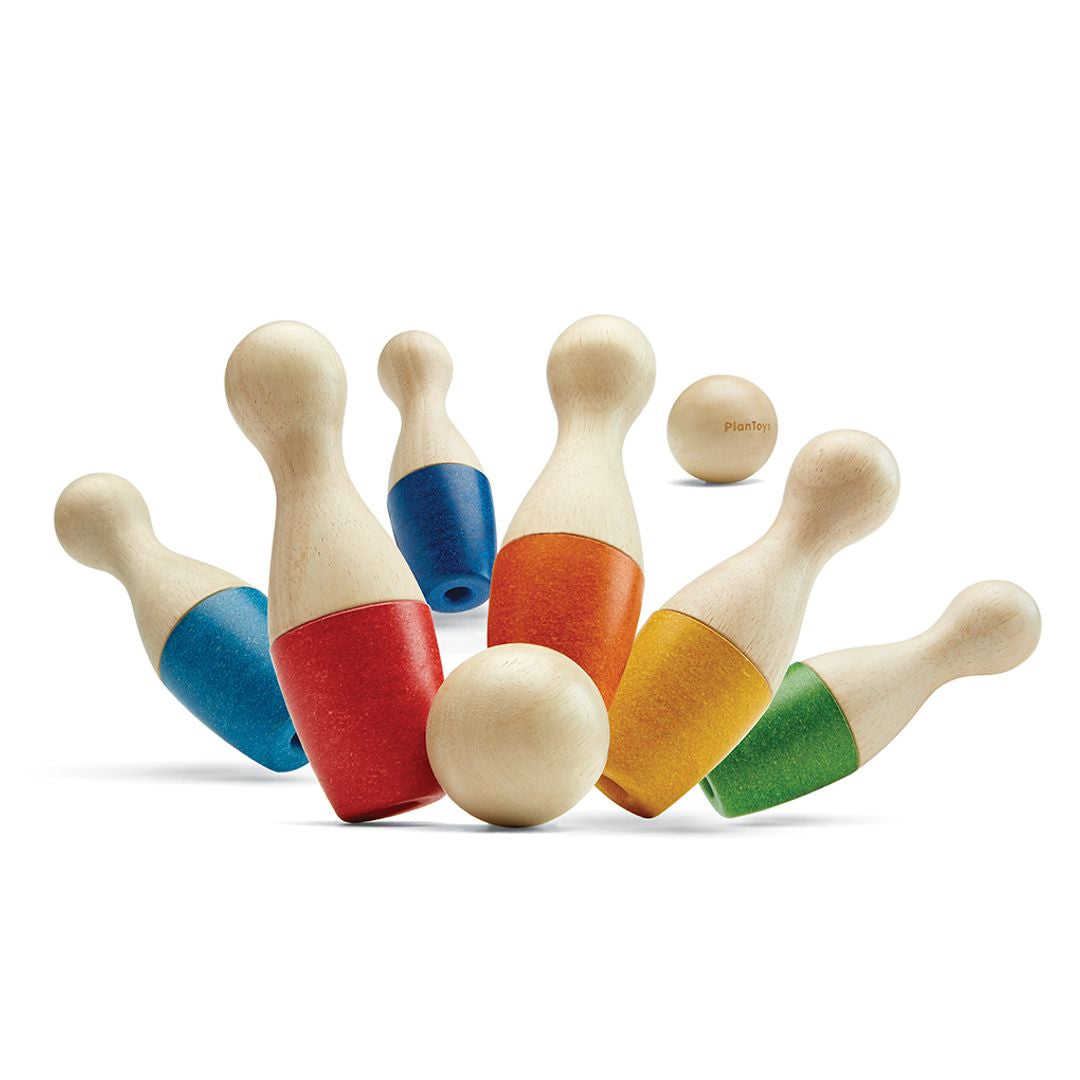 PlanToys Eco-Friendly Wooden Kids' Bowling Set