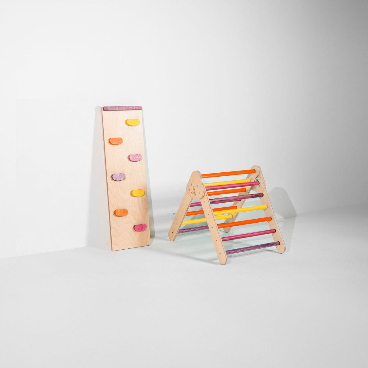 Bunny Hopkins My First Climber Playset – Mini Pikler Triangle with Reversible Ramp, Made in the USA