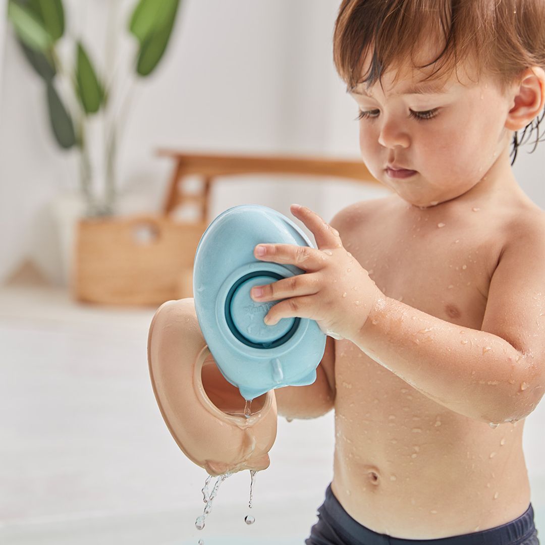 PlanToys Sustainable Rubber Convertible Boat - Pastel Orange