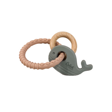 Load image into Gallery viewer, Whale Silicone &amp; Beechwood Teether
