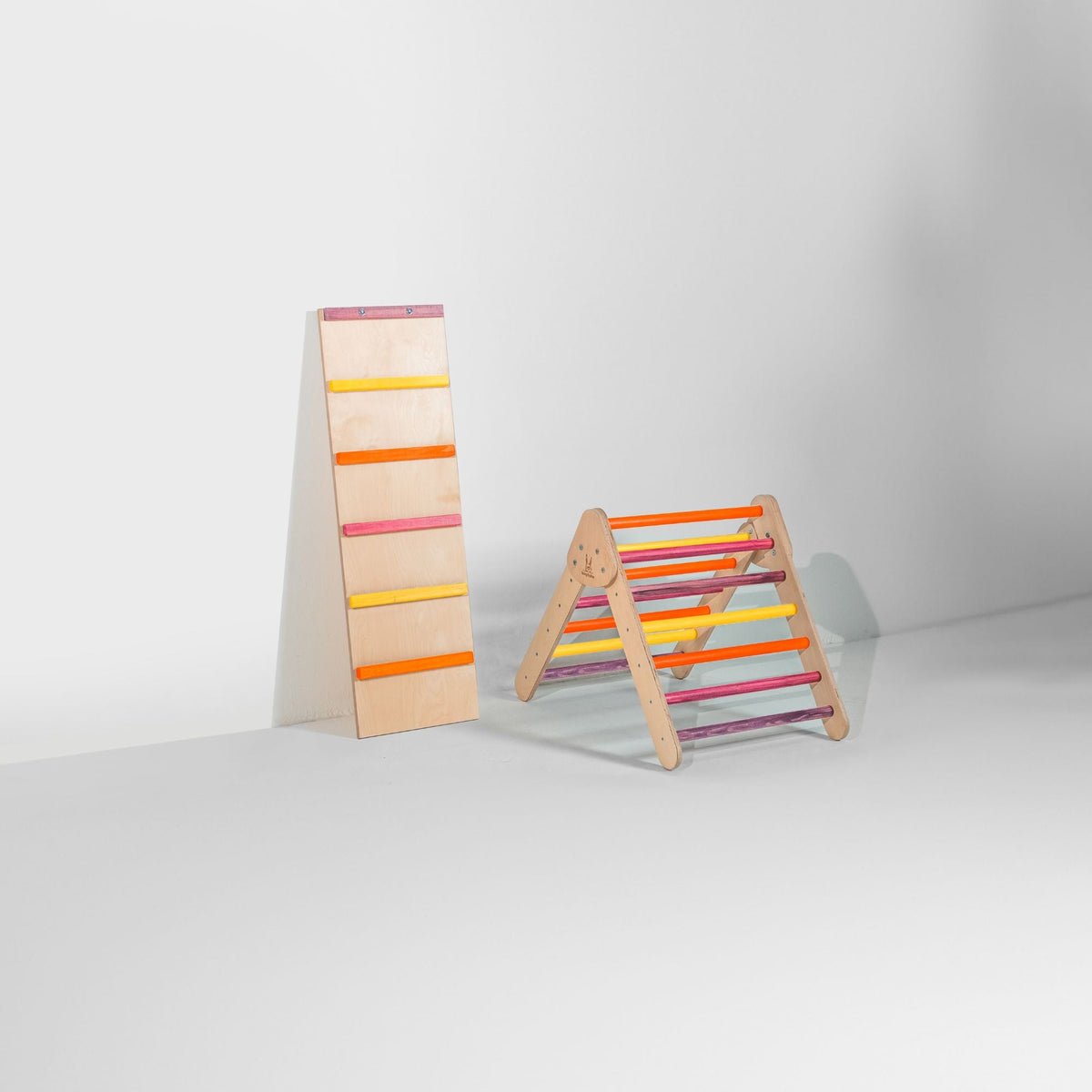 Bunny Hopkins My First Climber Playset – Mini Pikler Triangle with Reversible Ramp, Made in the USA