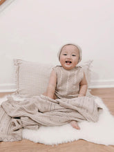 Load image into Gallery viewer, Luna + Luca Pointelle Organic Cotton Baby Blanket - Heather Beige
