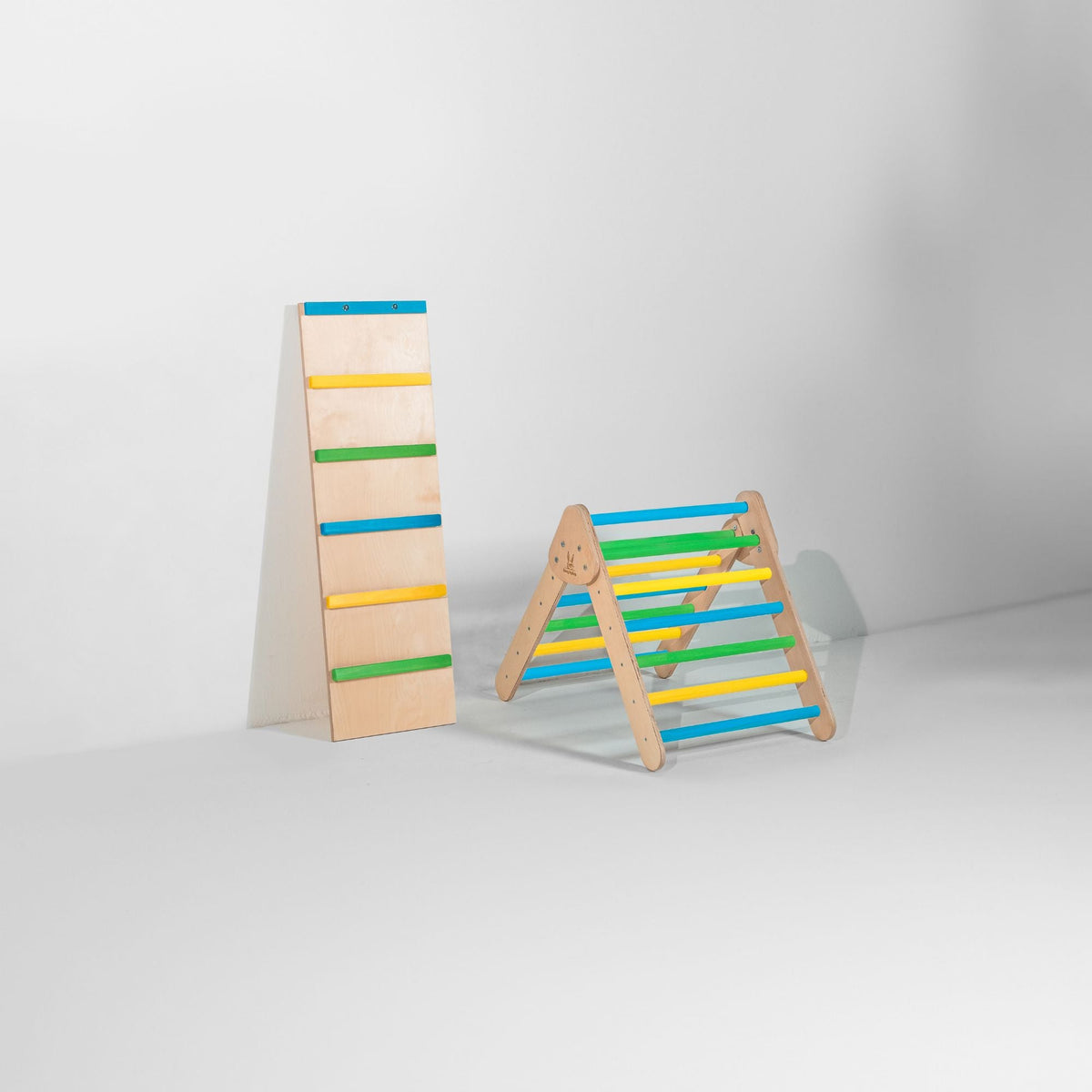 Bunny Hopkins My First Climber Playset – Mini Pikler Triangle with Reversible Ramp, Made in the USA