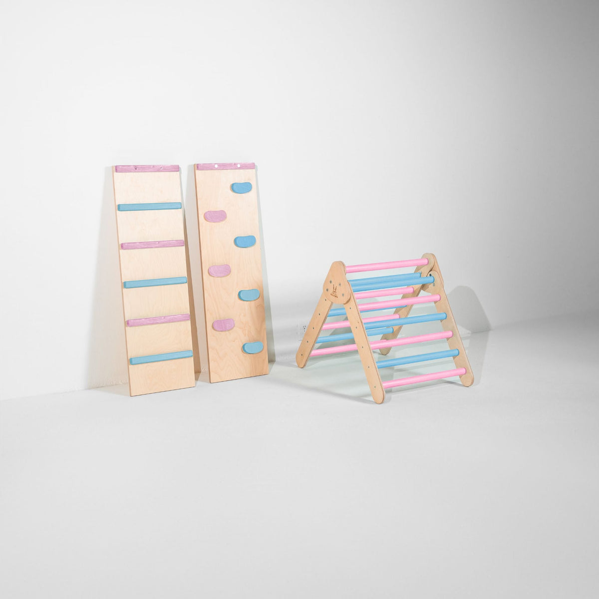 Bunny Hopkins My First Climber Playset – Mini Pikler Triangle with Reversible Ramp, Made in the USA