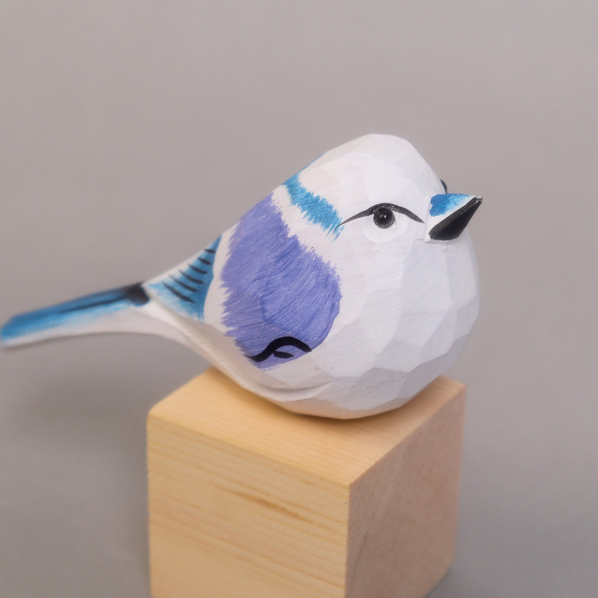 Kitsville Hand-Carved Wooden Bird Figurine – White