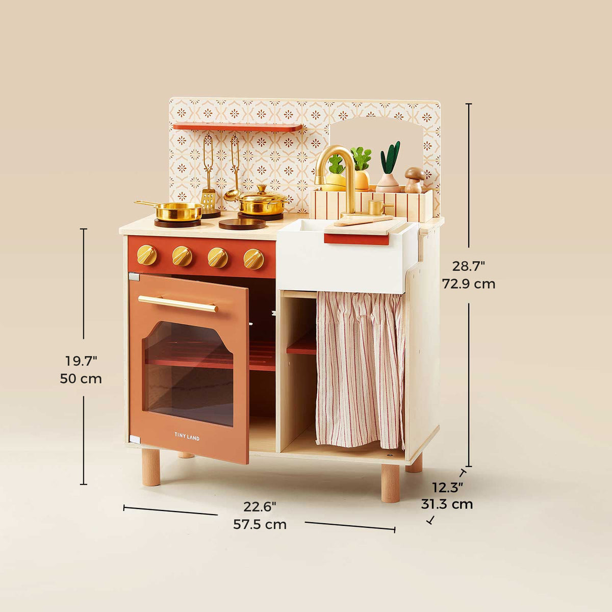 Tiny Land Honey Kitchenette Play Kitchen – Toddler Pretend Cooking Set
