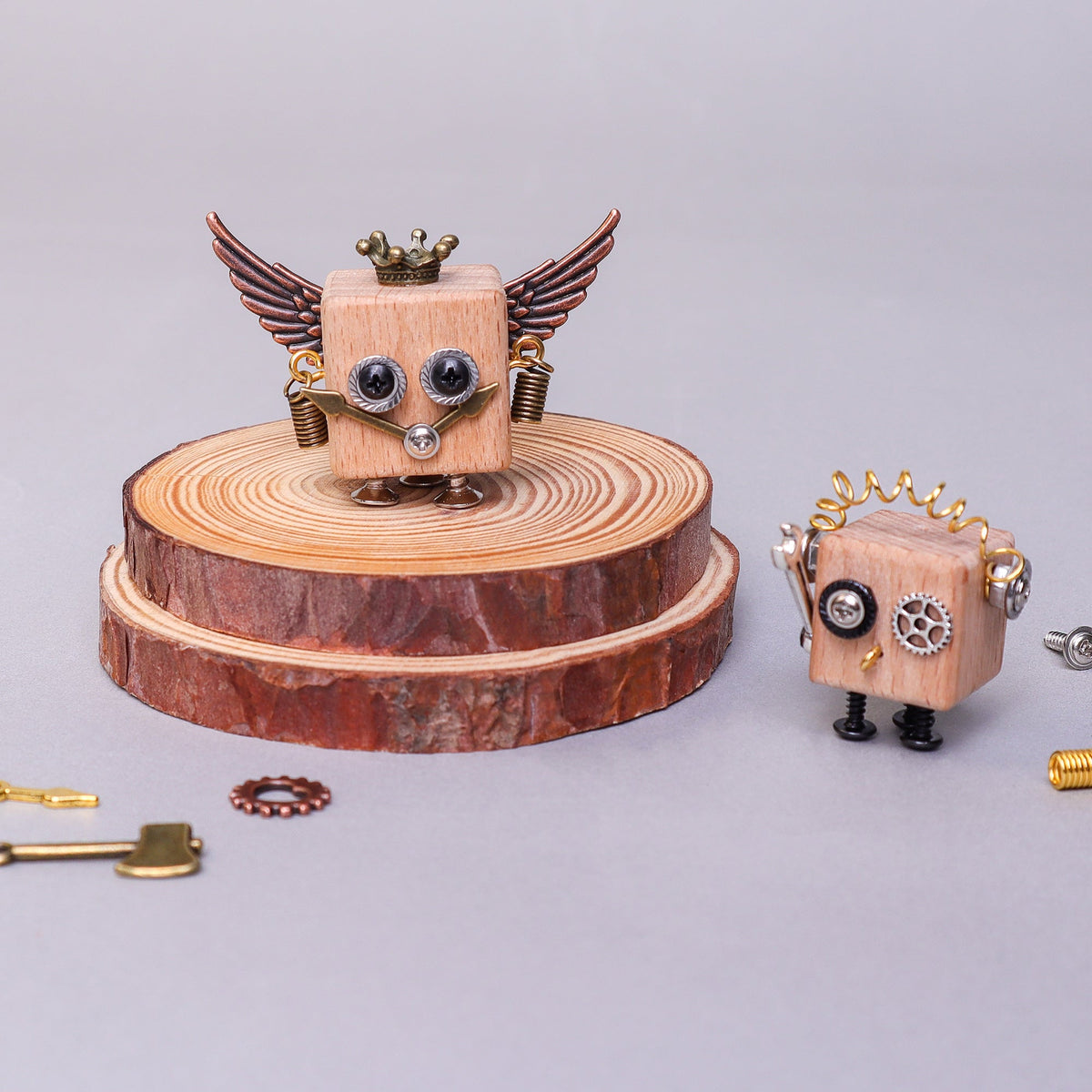 Kitsville Timberbot Kit – Build 2 Wooden Robots – Wooden DIY Craft Kit