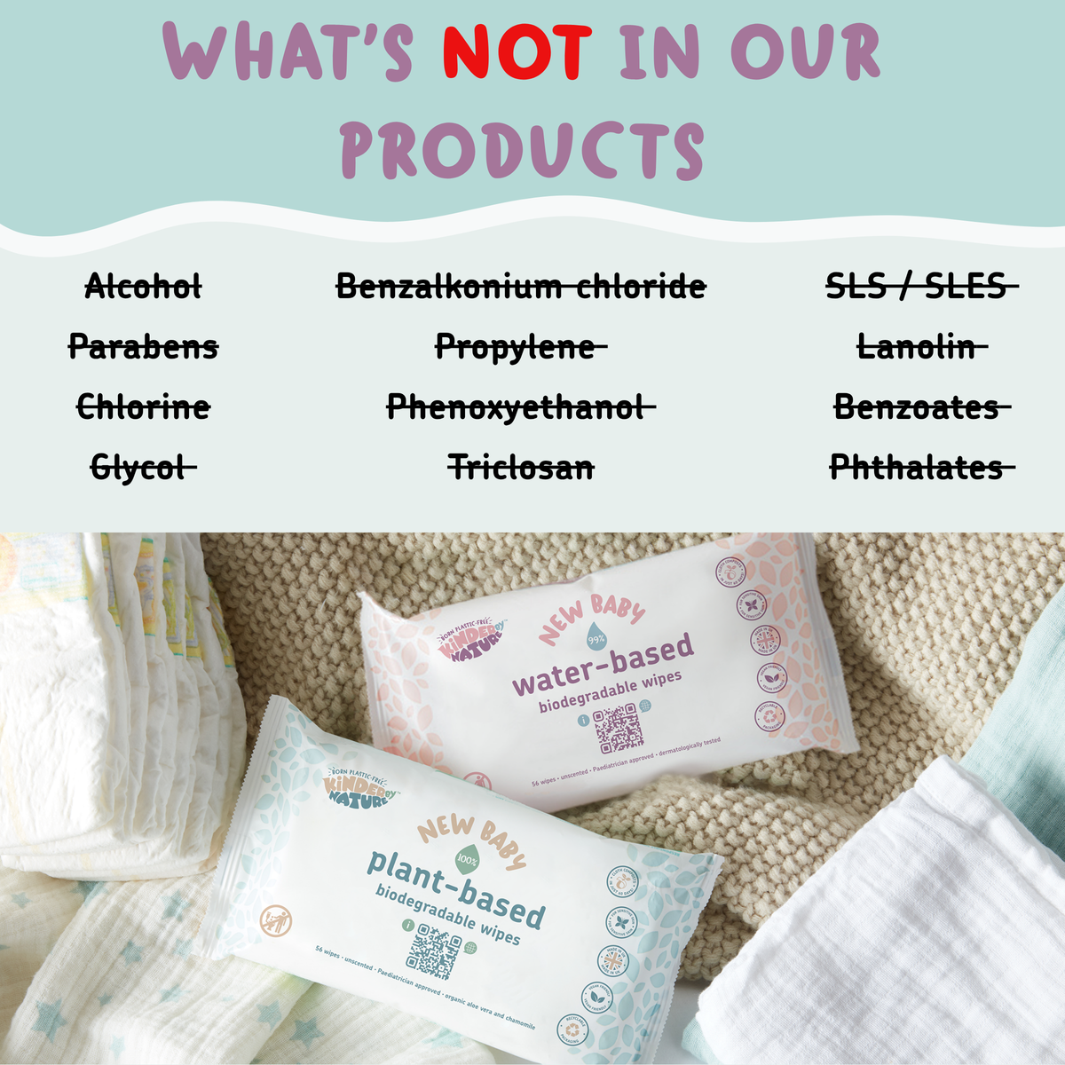 Kinder by Nature Plant-Based Biodegradable Baby Wipes with Organic Aloe & Chamomile – 672 Count (12 Packs)