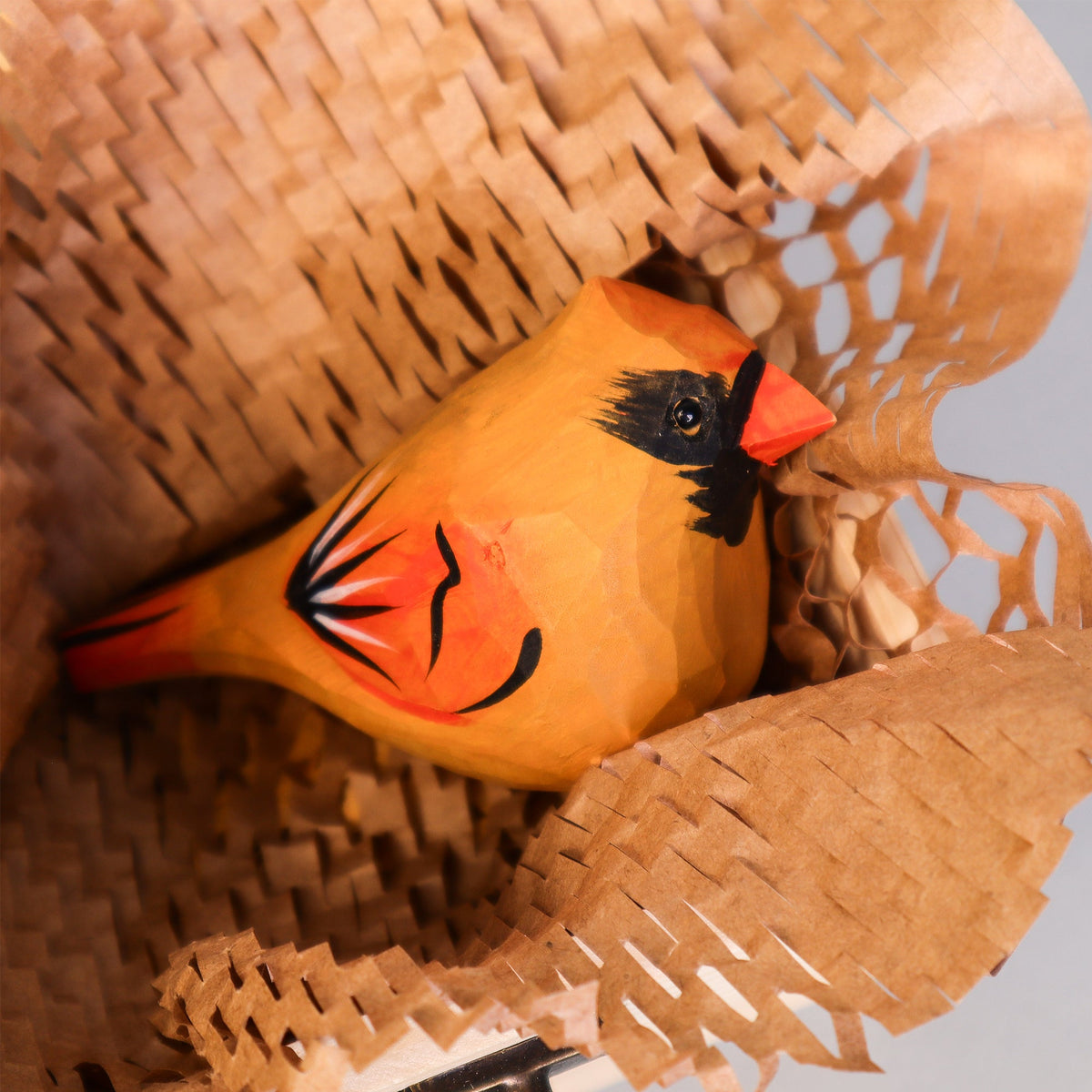 Kitsville Hand-Carved Wooden Cardinal Bird