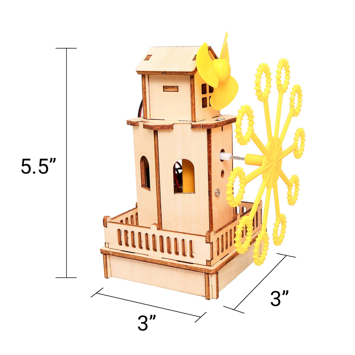 Kitsville Bubble Machine DIY Kit – Wooden STEM Building Kit for Kids