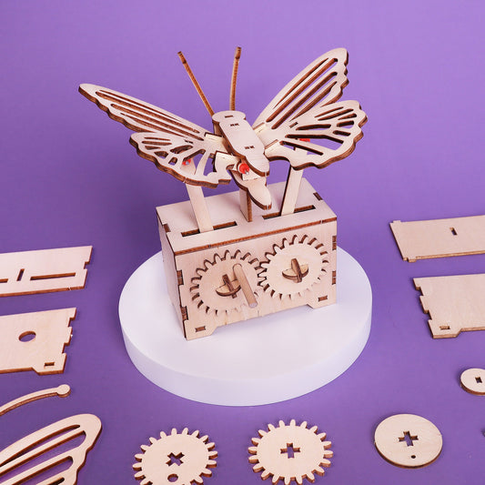 Kitsville Fluttering Butterfly DIY Kit – Wooden STEM Building Kit for Kids 8+