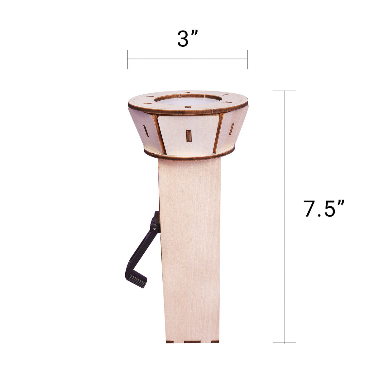 Kitsville Hand-Crank Flashlight DIY Kit – Wooden STEM Building Kit for Kids