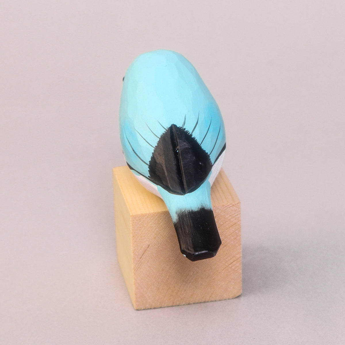 Kitsville Hand-Carved Wooden Bird Figurine – Blue