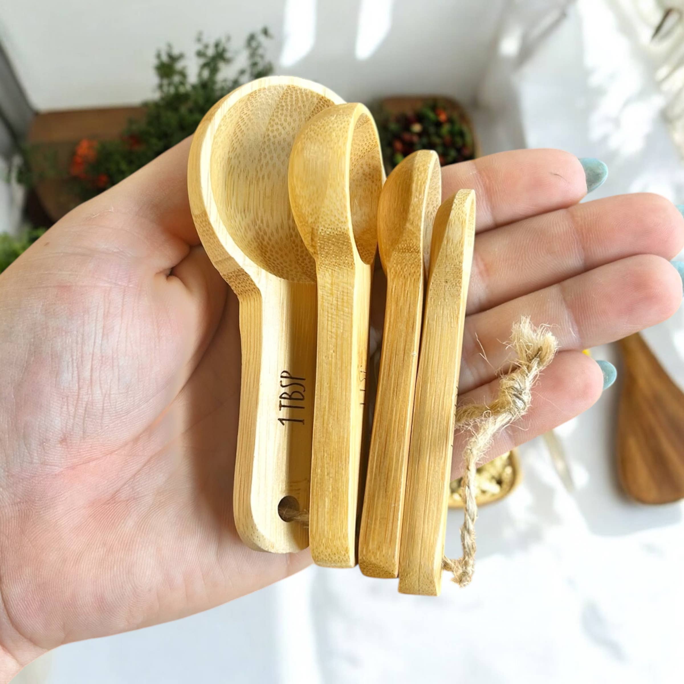 Bamboo Teaspoon Measuring Spoon Set - Thumbnail 3