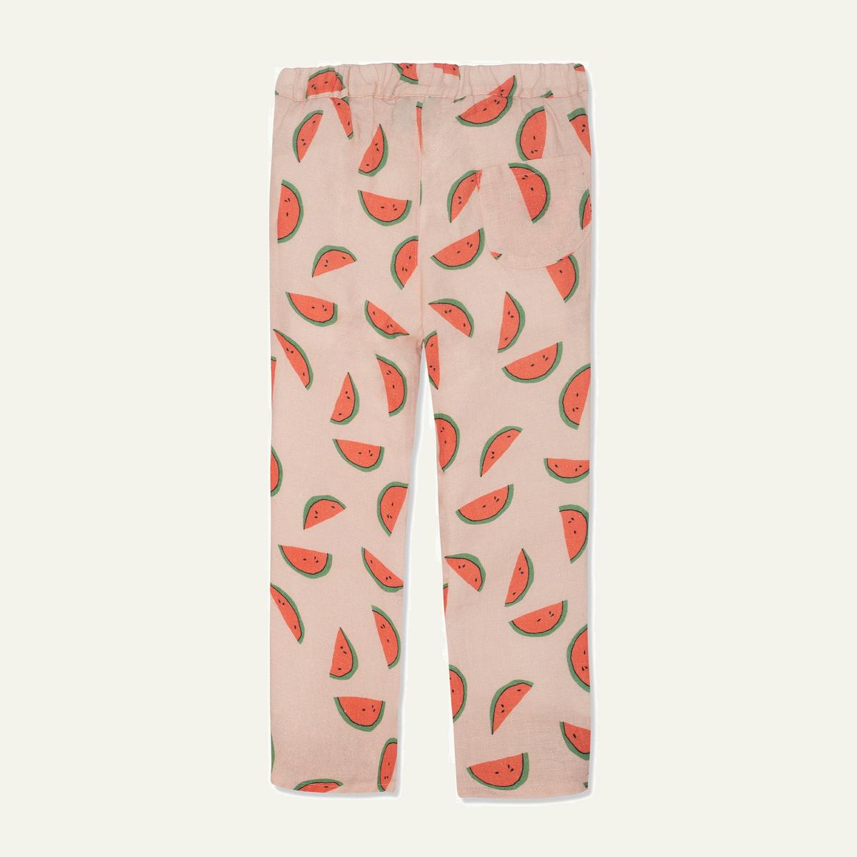 Watermelon Slices Linen Kid Pants - Misty Rose