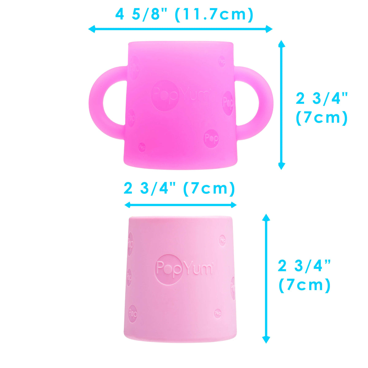 PopYum 5oz Silicone Training Cups, 2-Pack – Electric Purple & Orchid Pink (6+ Months)