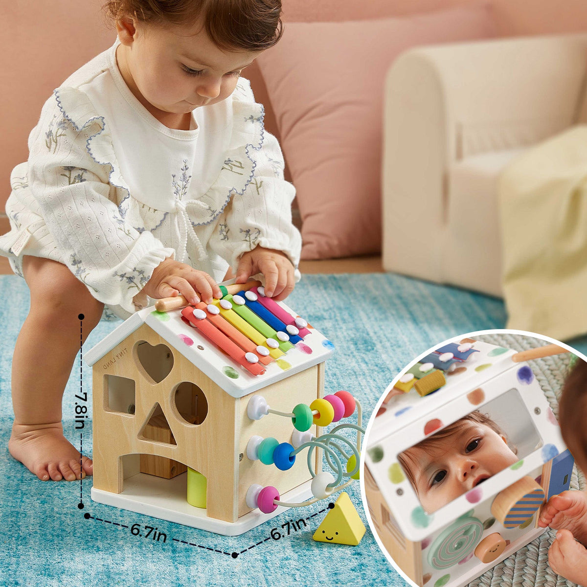 Tiny Land Brain & Hands Montessori Baby Playset – Toy Box (4–6 Months) + Activity Cube