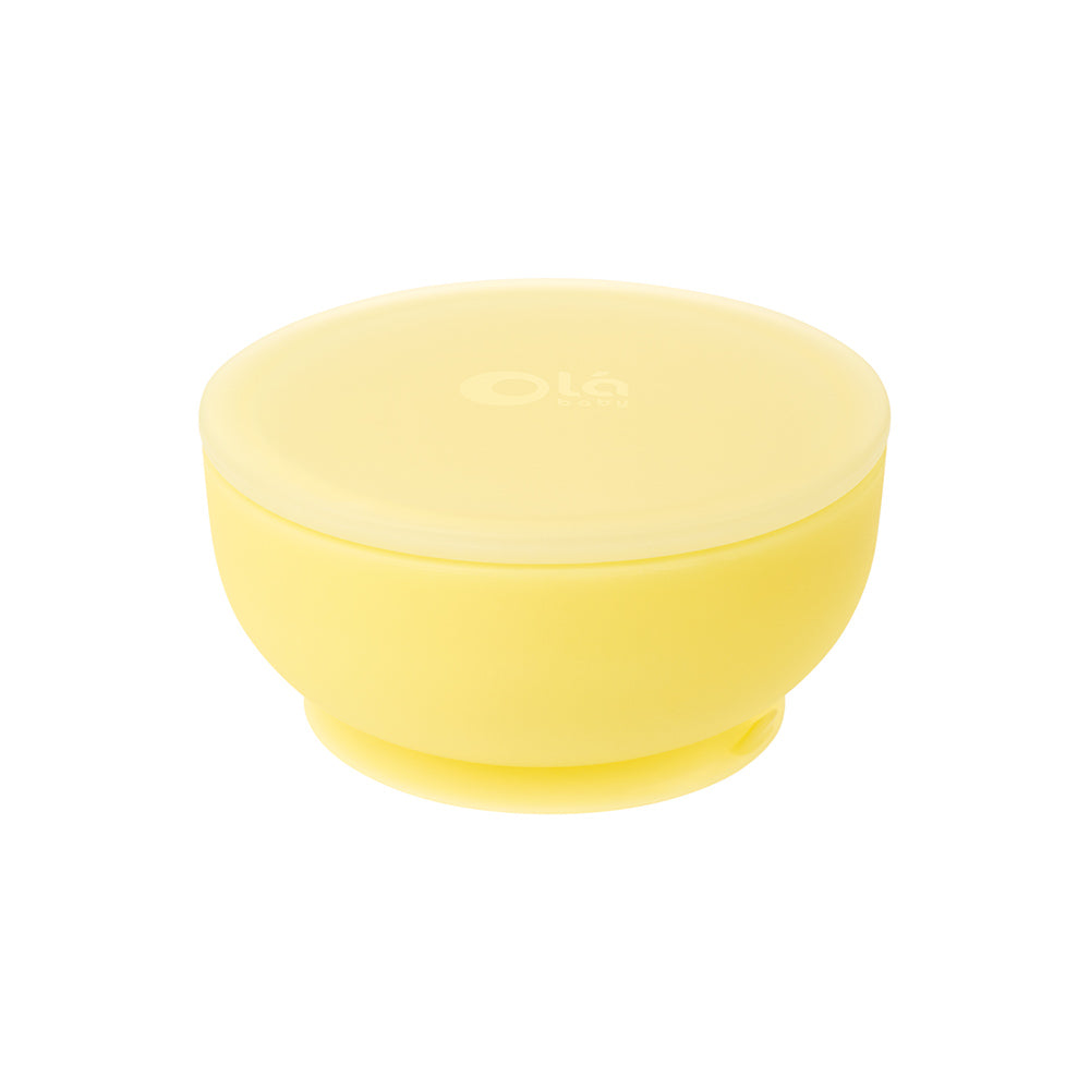 Olababy Silicone Suction Bowl with Lid for Babies, 6 Months+
