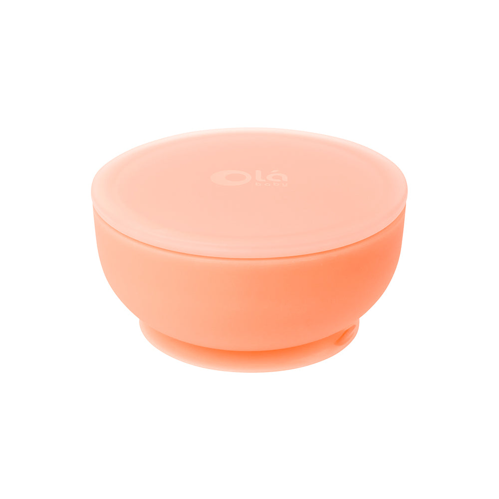 Olababy Silicone Suction Bowl with Lid for Babies, 6 Months+