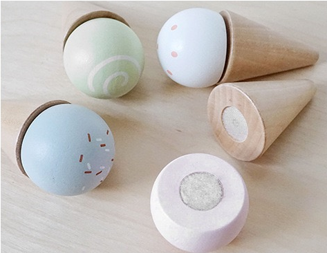 15 Pcs Wooden Popsicle Ice Cream Bar Pretend Play Set