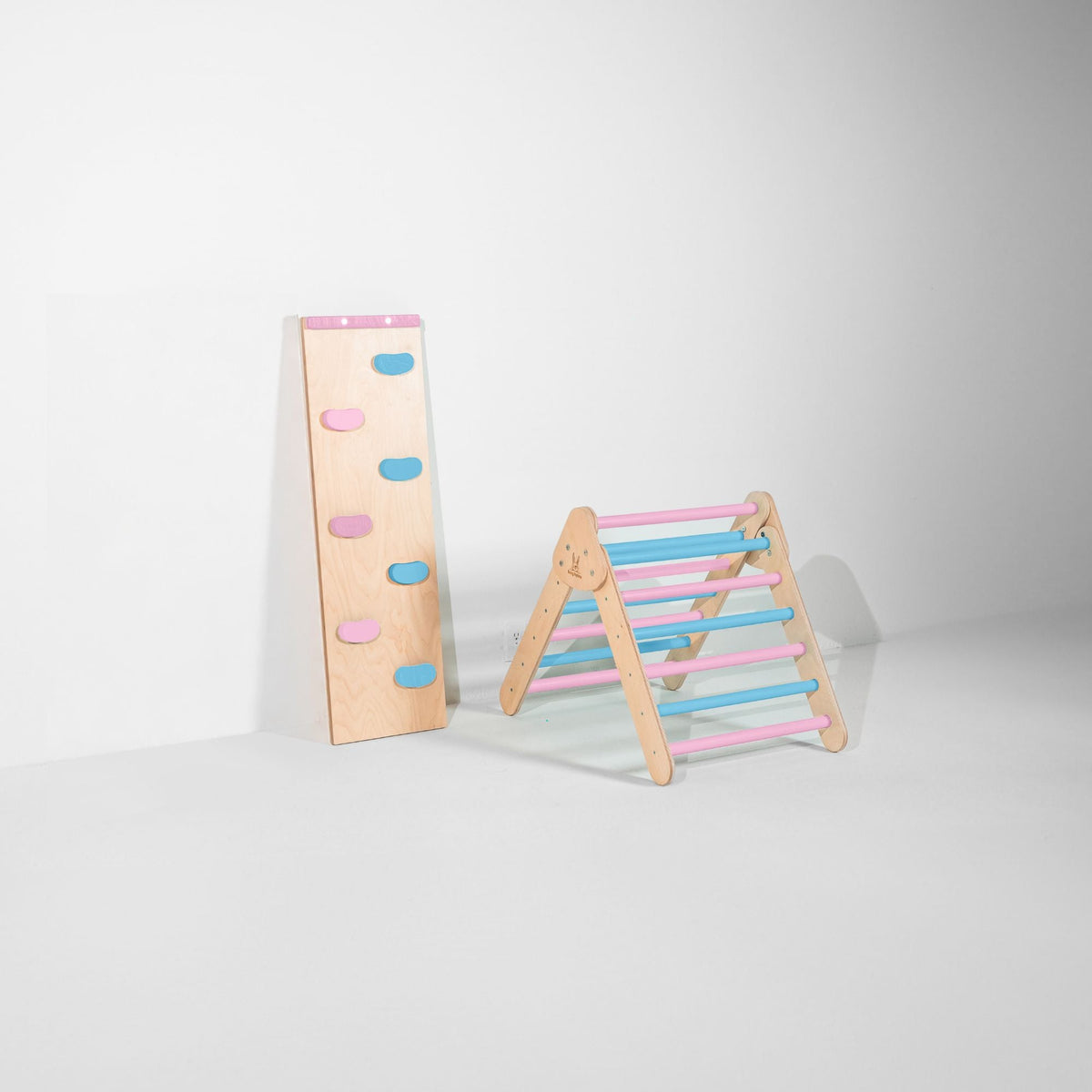 Bunny Hopkins My First Climber Playset – Mini Pikler Triangle with Reversible Ramp, Made in the USA