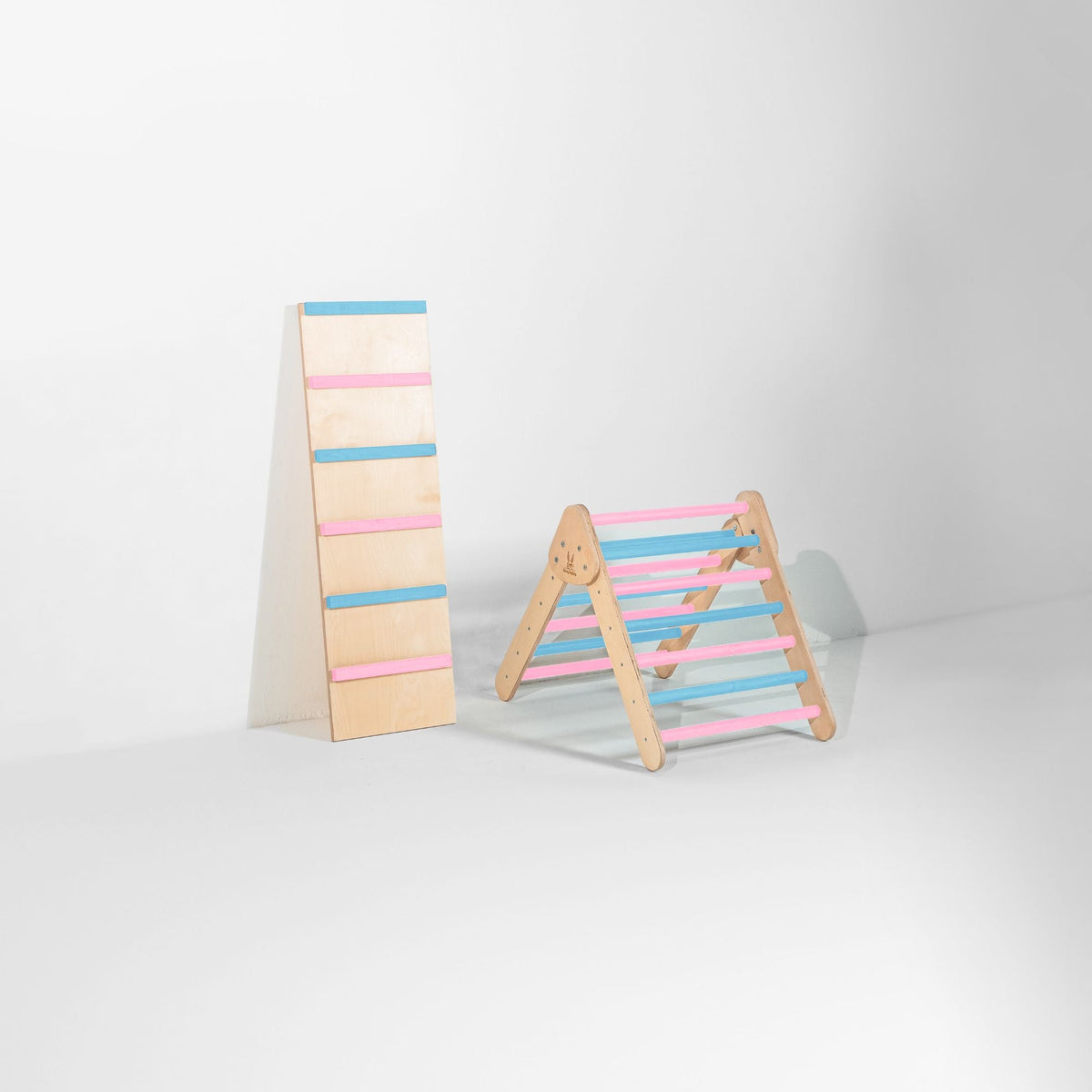 Bunny Hopkins My First Climber Playset – Mini Pikler Triangle with Reversible Ramp, Made in the USA