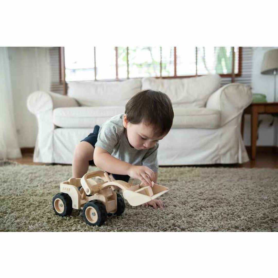 PlanToys Wooden Bulldozer: Eco-Friendly, Non-Toxic Construction Pretend Play Toy