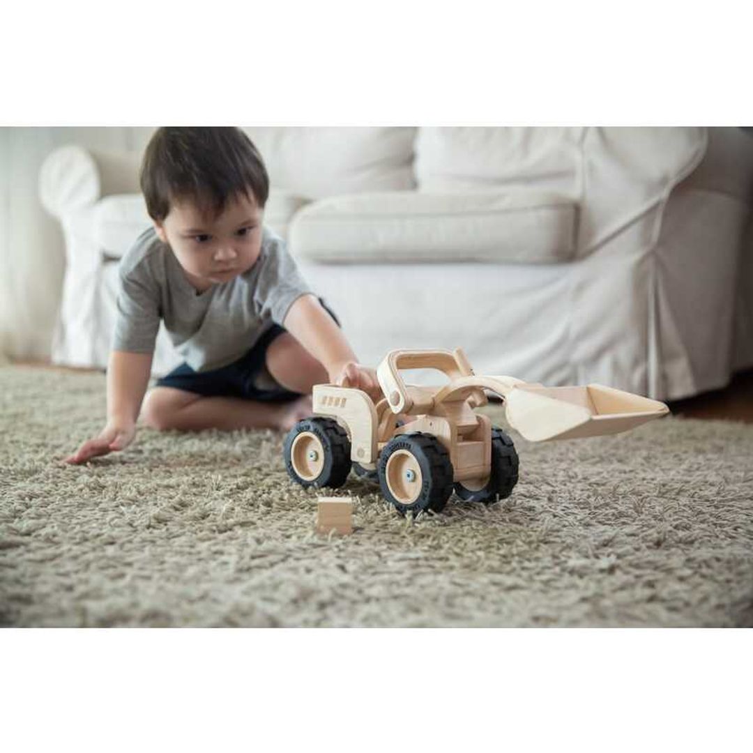 PlanToys Wooden Bulldozer: Eco-Friendly, Non-Toxic Construction Pretend Play Toy