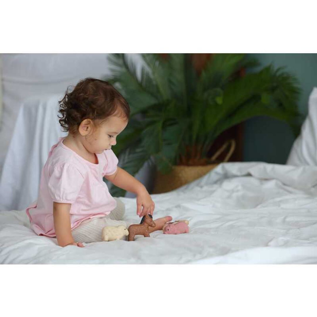 PlanToys Eco-Friendly Farm Animals Figurine Set for Kids