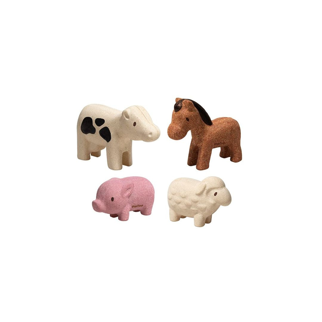 PlanToys Eco-Friendly Farm Animals Figurine Set for Kids