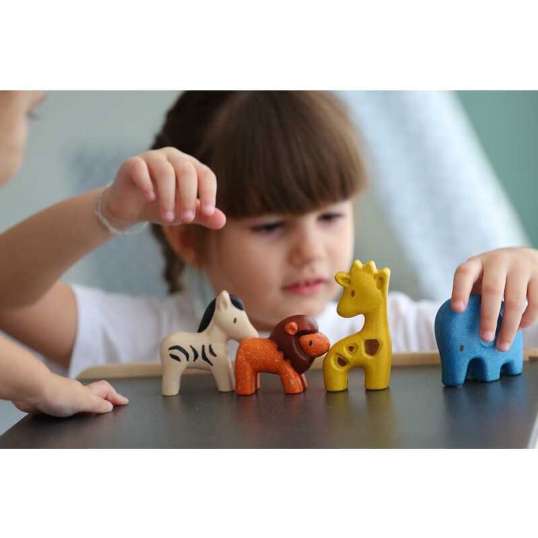 PlanToys Eco-Friendly Wild Animals Figurines Set for Kids