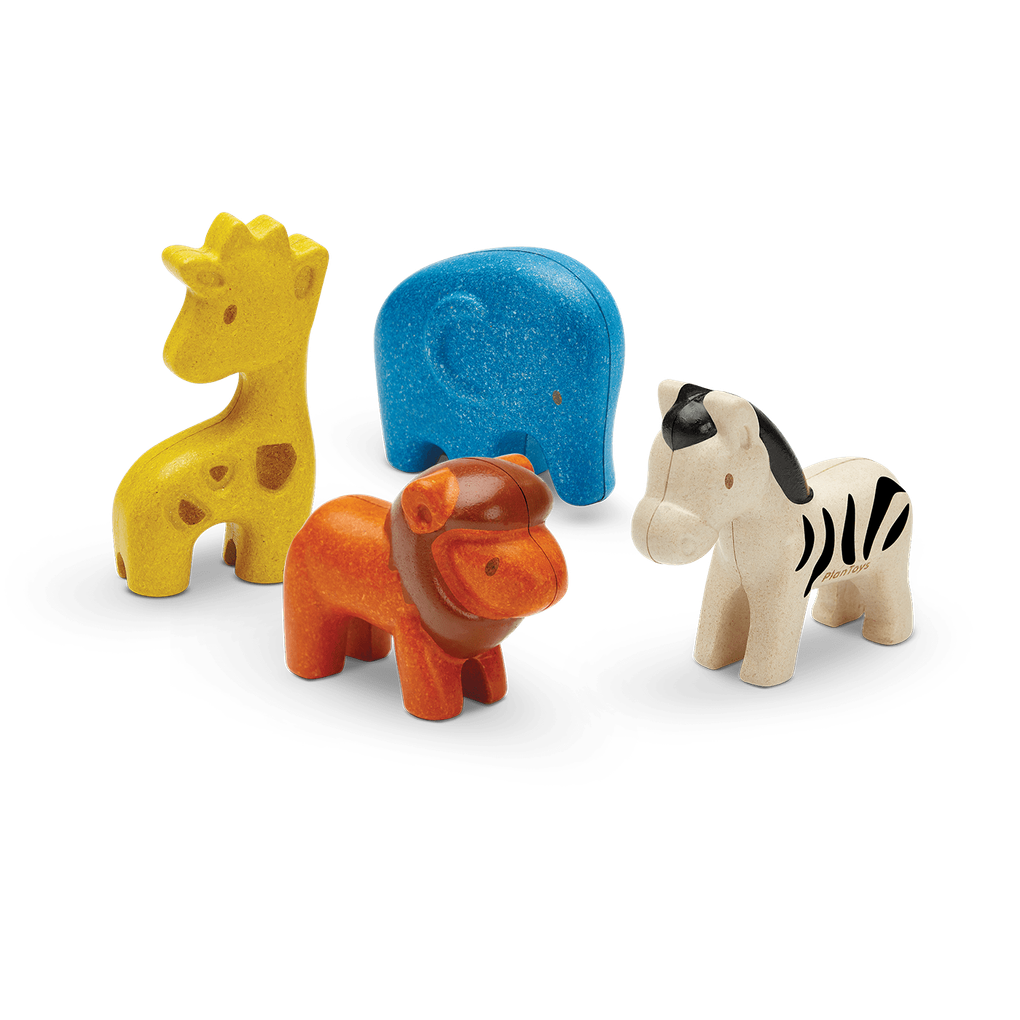 PlanToys Eco-Friendly Wild Animals Figurines Set for Kids
