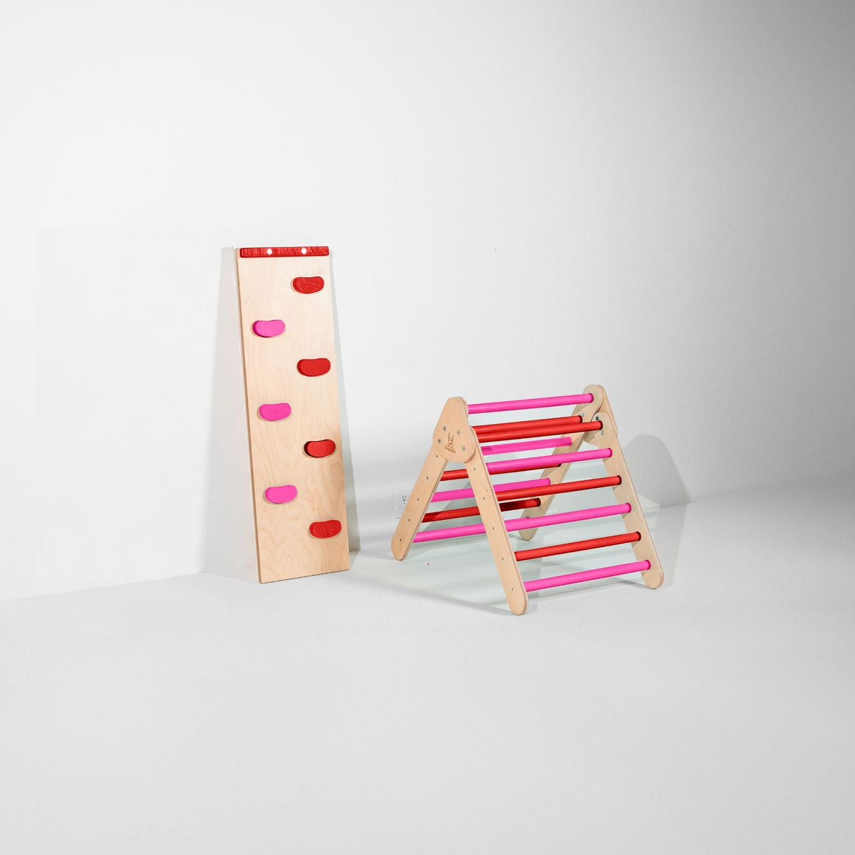 Bunny Hopkins My First Climber Playset – Mini Pikler Triangle with Reversible Ramp, Made in the USA