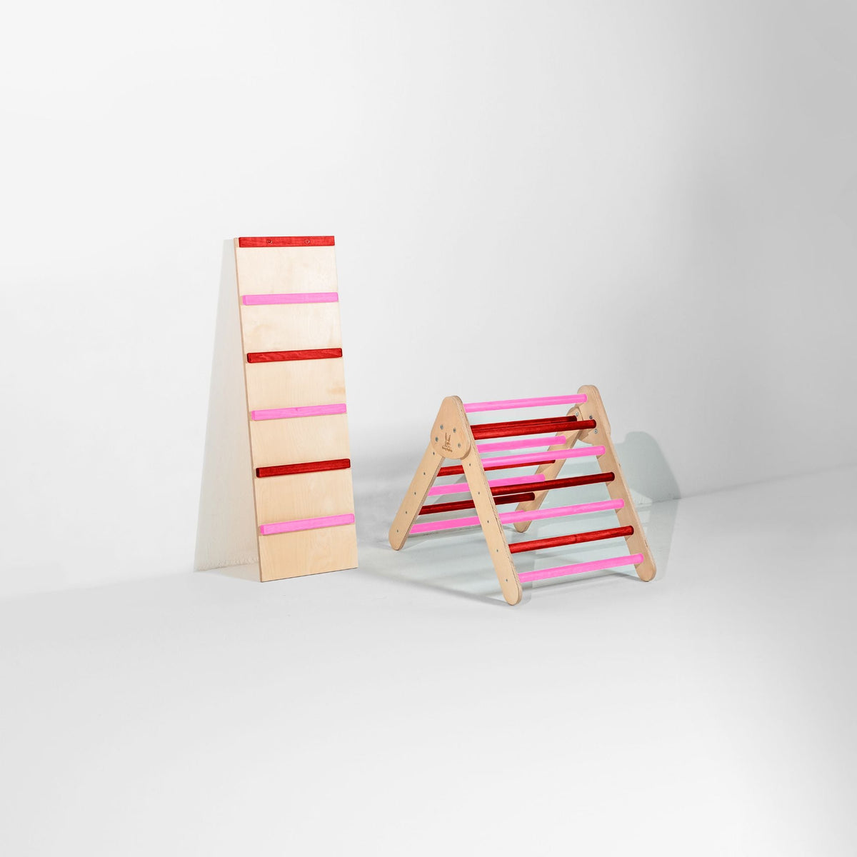 Bunny Hopkins My First Climber Playset – Mini Pikler Triangle with Reversible Ramp, Made in the USA