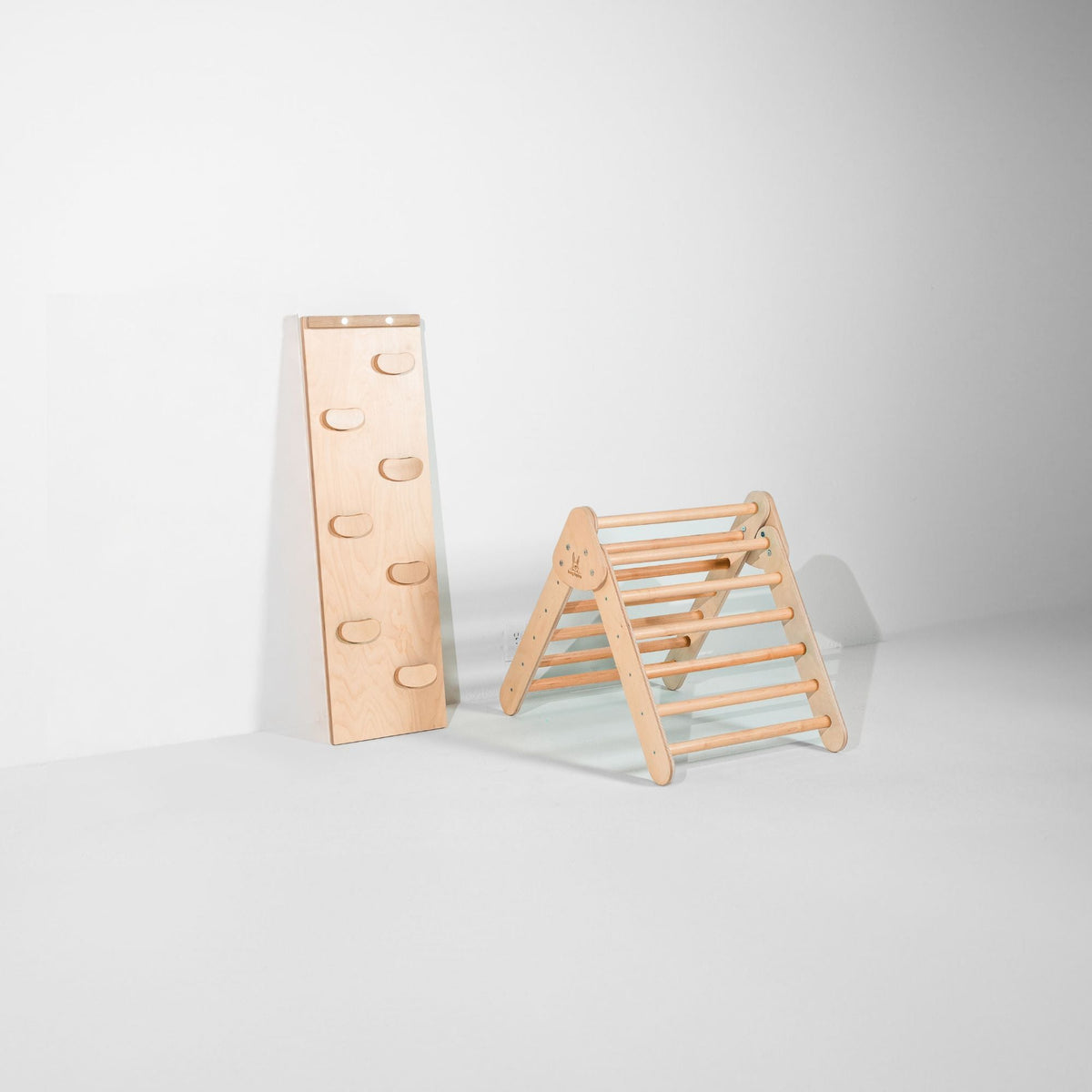 Bunny Hopkins My First Climber Playset – Mini Pikler Triangle with Reversible Ramp, Made in the USA