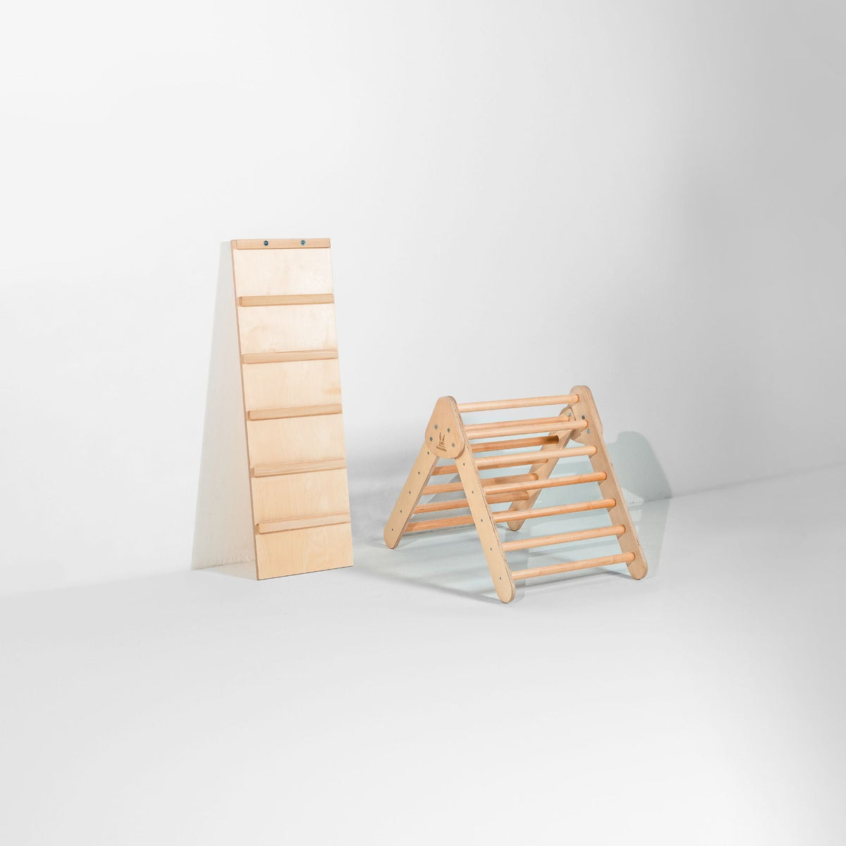 Bunny Hopkins My First Climber Playset – Mini Pikler Triangle with Reversible Ramp, Made in the USA