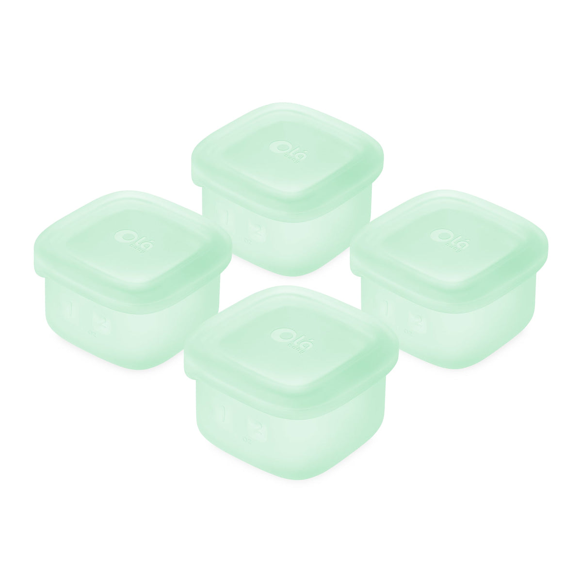 Olababy Silicone Baby Food Storage Containers, Freezer-Safe (4-Pack)