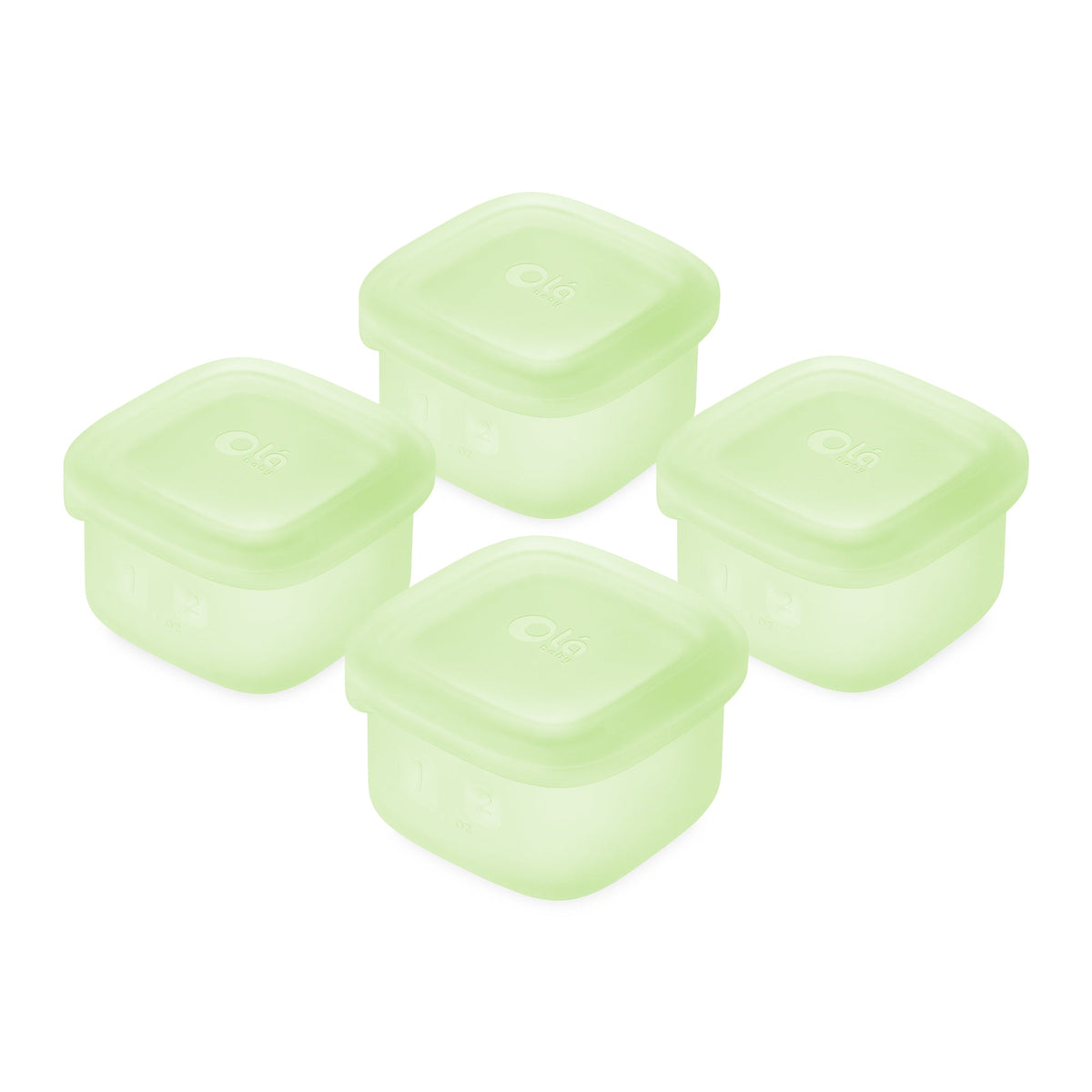Olababy Silicone Baby Food Storage Containers, Freezer-Safe (4-Pack)