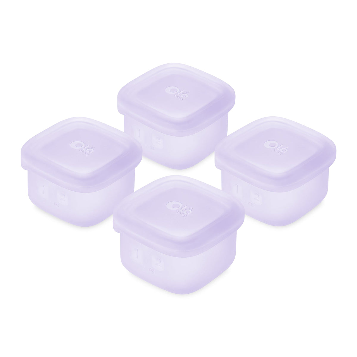 Olababy Silicone Baby Food Storage Containers, Freezer-Safe (4-Pack)