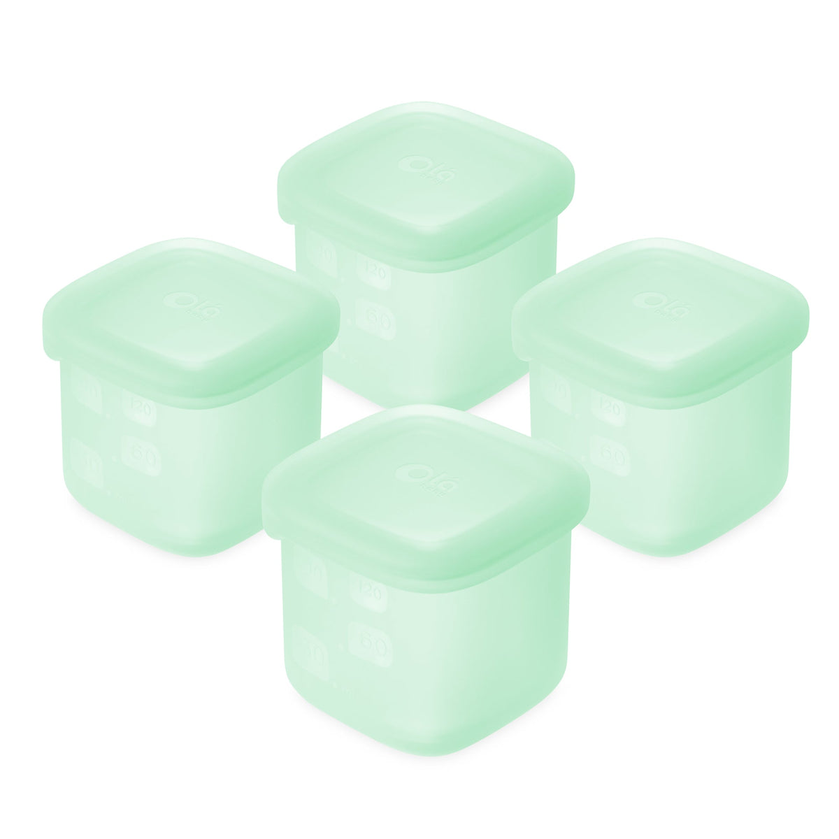 Olababy Silicone Baby Food Storage Containers, Freezer-Safe (4-Pack)