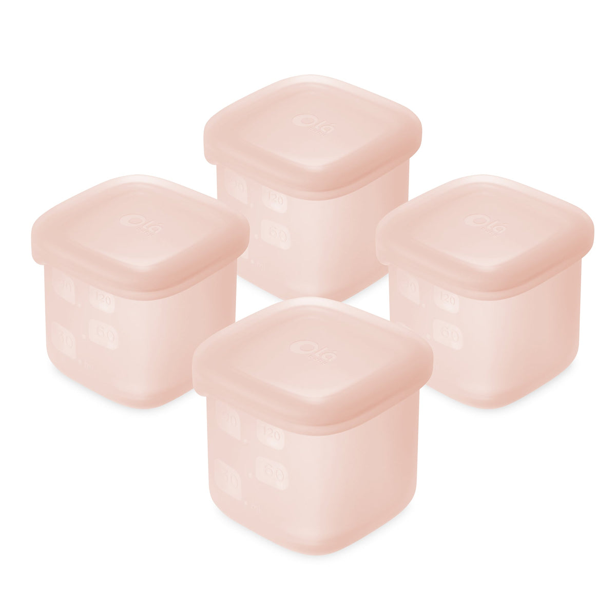 Olababy Silicone Baby Food Storage Containers, Freezer-Safe (4-Pack)