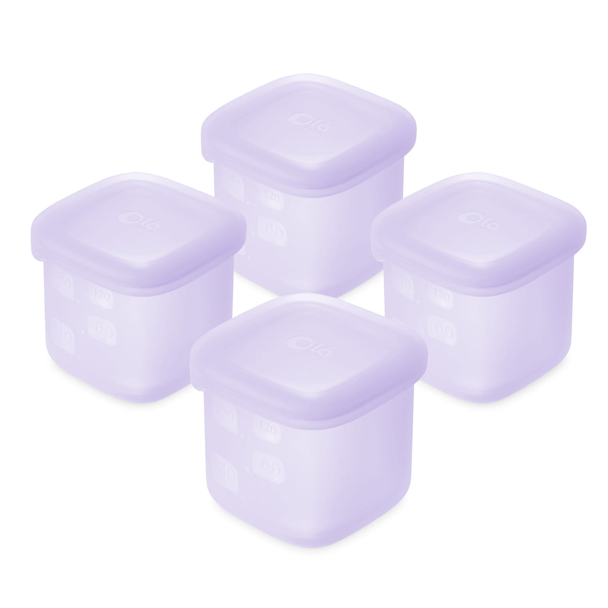 Olababy Silicone Baby Food Storage Containers, Freezer-Safe (4-Pack)